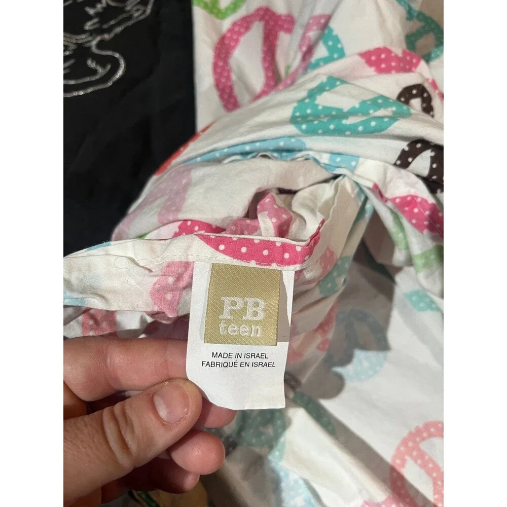 Pottery barn teen Berkeley peace twin duvet cover with pillow case